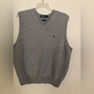 Polo by Ralph Lauren Men's V-Neck Sweater Vest in Gray